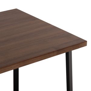 Dining table Jay Hm9531 with walnut-colored Mdf top and black metal legs 120x70x76hcm