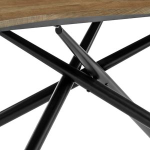 Jonal dining table with walnut-colored Mdf top and black metal legs 180x90x76cm