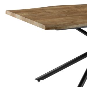 Jonal dining table with walnut-colored Mdf top and black metal legs 180x90x76cm