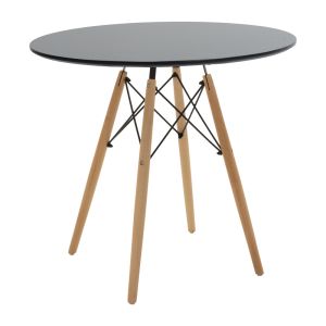 Dining table Julita-noor set of 5 pcs. Mdf black-gray-natural legs D80x76cm