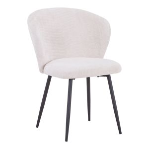 Dining table Karg-stoyen 5 pcs white fabric - white-beige marble �120x75cm
