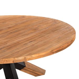 Dining table Katte round Hm9559 solid teak wood-legs with metal fittings D150x78cm