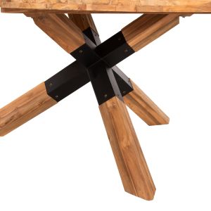 Dining table Katte round Hm9559 solid teak wood-legs with metal fittings D150x78cm