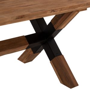 Dining table Katte made of solid teak wood-metal legs, 250x100x78cm Hm9557