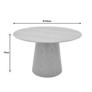 Dining table Kayano natural color MDF D120x72cm