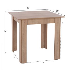 Dining table Kelvin Hm2427,01 oak/sonoma color 80x80x77cm