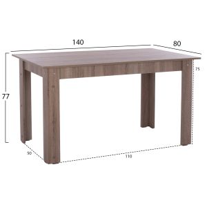 Dining table Kelvin Hm2429,05, Ash Grey, 140x80x77