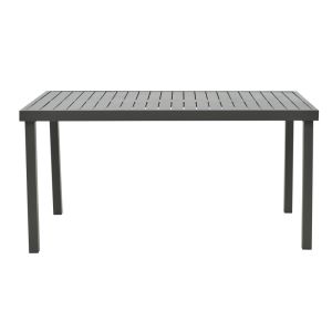 Dining table Kherson-kliton, set of 7 aluminum and rope in anthracite color, 150x80x74 cm