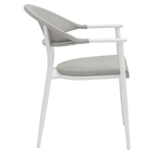Dining table Kliton - Pino set of 5 pieces aluminum in white 80x80x74cm