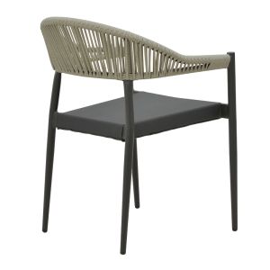Dining table Kliton - set of 5 pieces aluminum and anthracite 80x80x74cm