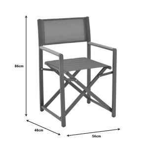 Dining table Kliton-mabu set of 5 pieces aluminum and anthracite 80x80x74cm