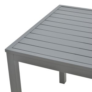 Dining table Kliton-naoki set of 3 pieces anthracite aluminum and black metal 80x80x74cm