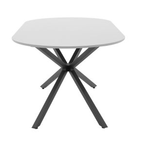 Lerdion dining table with gray Mdf top and black metal legs 180x90x75cm