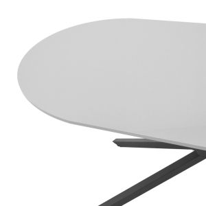 Lerdion dining table with gray Mdf top and black metal legs 180x90x75cm