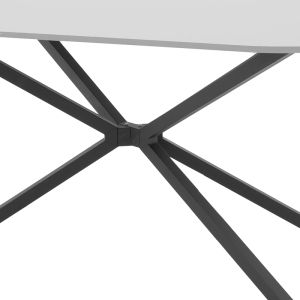 Lerdion dining table with gray Mdf top and black metal legs 180x90x75cm