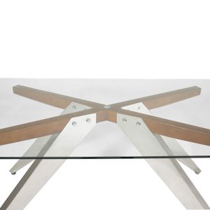 Dining table Liana with glass top 10mm 180x100x76cm