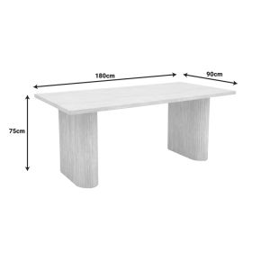 Dining table Loozir MDF white travertine color 180x90x75cm
