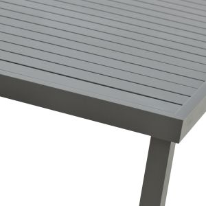 Dining table Mabu-klinton, set of 5 aluminum and fabric in anthracite color 150x80x74 cm