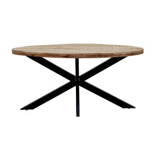 Majesty Industrial dining table with solid mango wood top 4cm 160x90x74cm