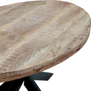 Majesty Industrial dining table with solid mango wood top 4cm 160x90x74cm