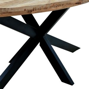 Majesty Industrial dining table with solid mango wood top 4cm 160x90x74cm