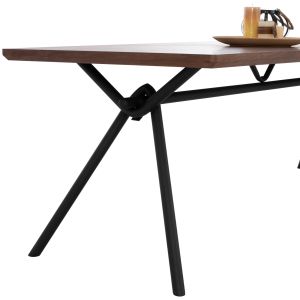 Dining table Mandy Mdf with walnut veneer metal legs Hm9303,02
