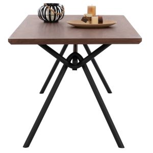Dining table Mandy Mdf with walnut veneer metal legs Hm9303,02