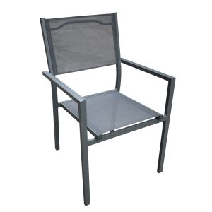 Dining table Moly - Kliton I set of 3 pieces anthracite aluminum and textile in anthracite 80x80x74cm