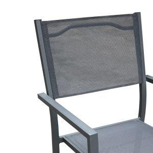 Dining table Moly - Kliton I set of 5 pieces anthracite aluminum and textile in anthracite 80x80x74cm
