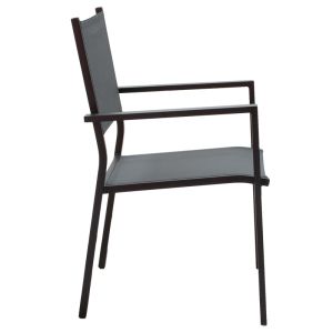 Dining table Moly - Kliton set of 5 pieces anthracite and black aluminum-textile in anthracite 80x80x74cm