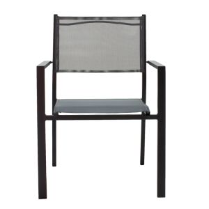 Dining table Moly - Kliton set of 5 pieces anthracite and black aluminum-textile in anthracite 80x80x74cm