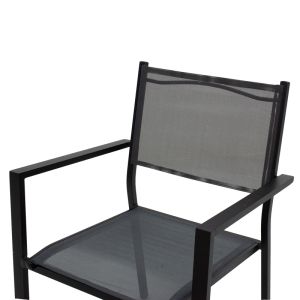 Dining table Moly - set of 3 pieces Kliton anthracite and black aluminum-textile in anthracite shade 80x80x74cm