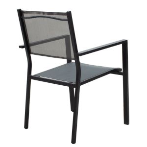 Dining table Moly - set of 3 pieces Kliton anthracite and black aluminum-textile in anthracite shade 80x80x74cm