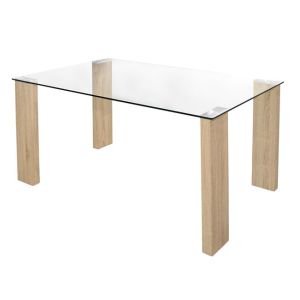 Dining table Morgan 140x80x75 with glass top 10mm Hm0083,01