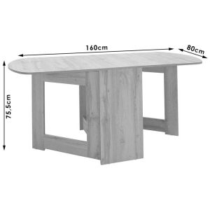 Dining table Nadine extendable polymorphic sonoma color 160x80x76.5cm