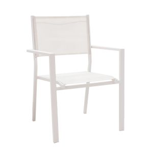 Dining table Nares - Moly A set of 5 white aluminum and plywood in natural color 180x90x72.5cm