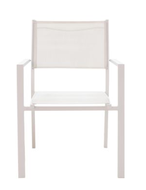 Dining table Nares - Moly A set of 5 white aluminum and plywood in natural color 180x90x72.5cm