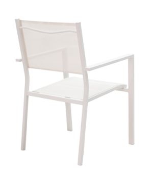 Dining table Nares - Moly A set of 7 white aluminum and plywood in natural color 180x90x72.5cm