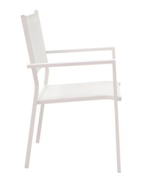Dining table Nares - Moly A set of 7 white aluminum and plywood in natural color 180x90x72.5cm