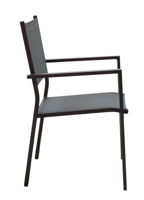 Dining table Nares - Moly B set of 7 anthracite black aluminum and natural plywood 140x80x72.5cm