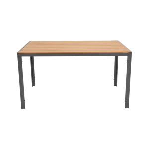 Dining table Nares - Vitality A set of 5 anthracite aluminum and plywood in natural color 140x80x72.5cm