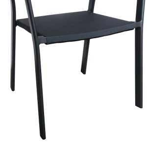 DINING TABLE NARES-GLISTEN 5-PIECE SET ANTHRACITE ALUMINUM AND NATURAL PLYWOOD 180X90X72.5CM