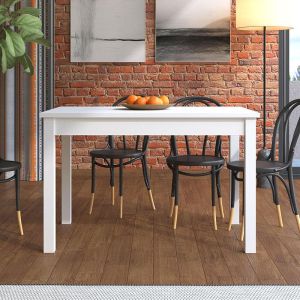 Dining table Narvic in white with dimensions 120x80x77cm