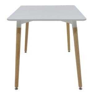 Dining table Natali with Mdf top, white and natural legs, 120x80x76cm