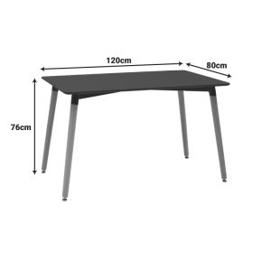 Dining table Natali, Mdf top, black-natural legs, 120x80x76cm