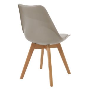 Dining table Natali-gaston set of 3 MDF and beech in gray-white-natural shade 80x80x76cm
