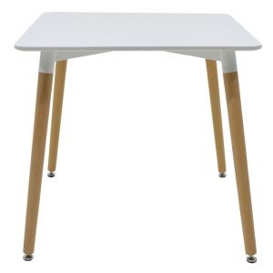 Dining table Natali-gaston set of 5 MDF and beech in gray-white-natural shade 80x80x76cm