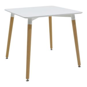 Dining table Natali-noor set of 3 pcs. Mdf white-beige-natural legs 80x80x76cm