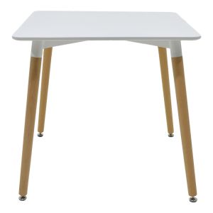 Dining table Natali-noor set of 3 pcs. Mdf white-beige-natural legs 80x80x76cm