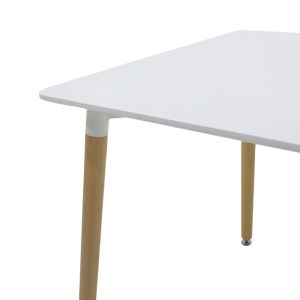 Dining table Natali-noor set of 3 pcs. Mdf white-beige-natural legs 80x80x76cm